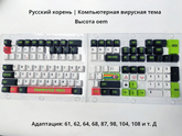 IOAOI Компьютерный вирус 129-клавишный OEM-профиль Наборы клавишных колпачков PBT