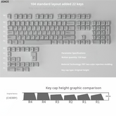IOAOI GREY 126-Keys Cherry Profile PBT Keycap Sets