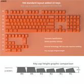 IOAOI ORANGE 126-Keys Cherry Profile PBT Keycap Sets