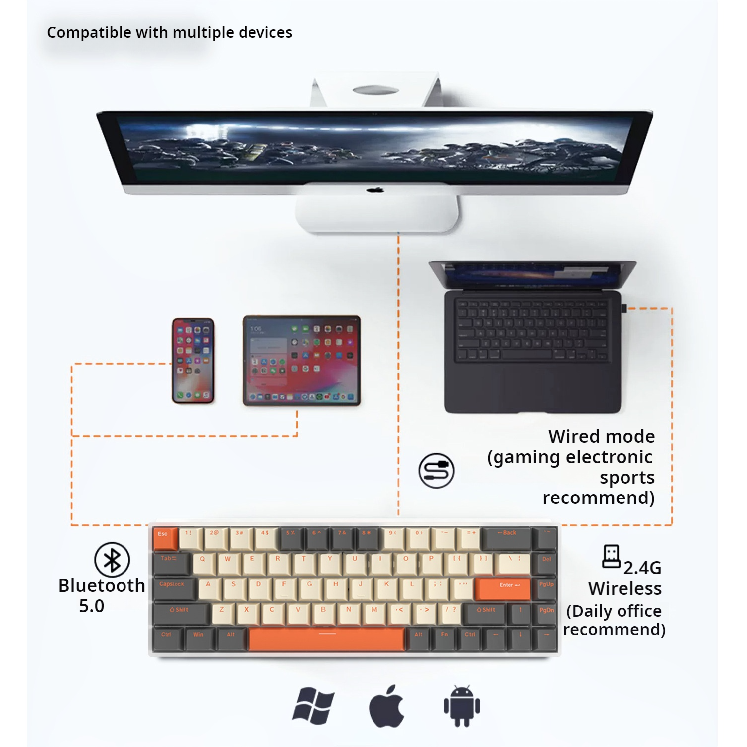 IOAOI K68 Shimmer RGB Mechanical Keyboard
