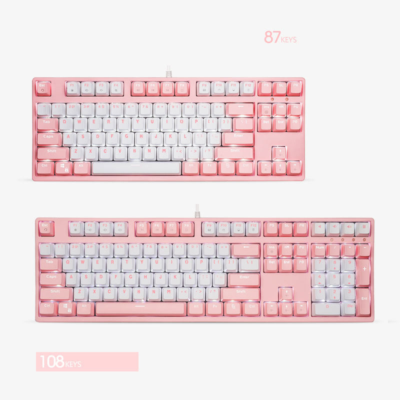 IOAOI K108 Pink-Sakura RGB Wired Mechanical Keyboard