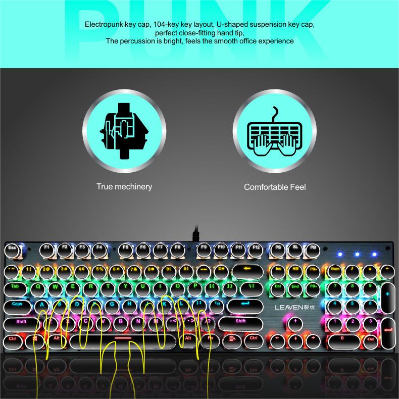 IOAOI K104 Punk RGB Wired Mechanical Keyboard