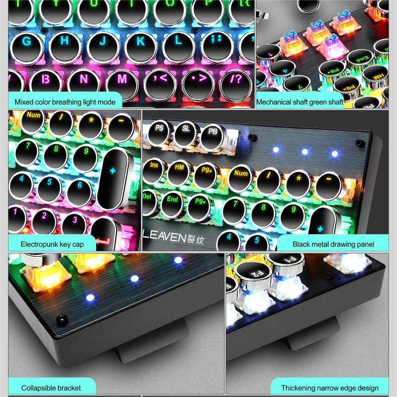 IOAOI K104 Punk RGB Wired Mechanical Keyboard