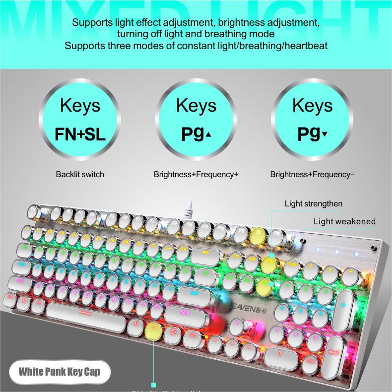 IOAOI K104 Classic RGB Wired Mechanical Keyboard