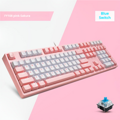 IOAOI K108 Pink-Sakura RGB Wired Mechanical Keyboard