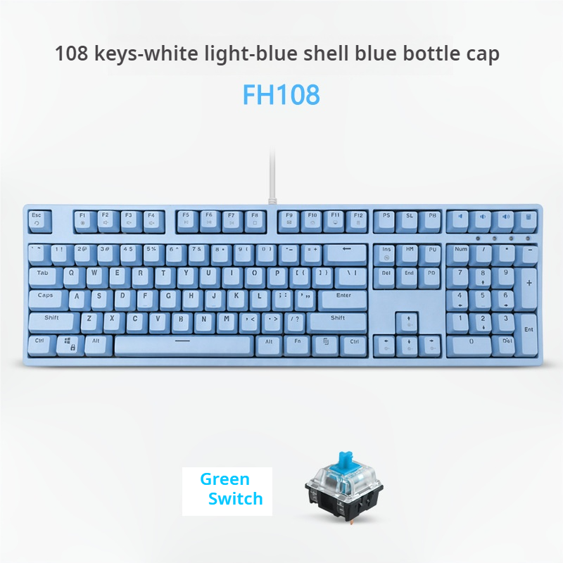 IOAOI K108 Blue RGB Wired Mechanical Keyboard