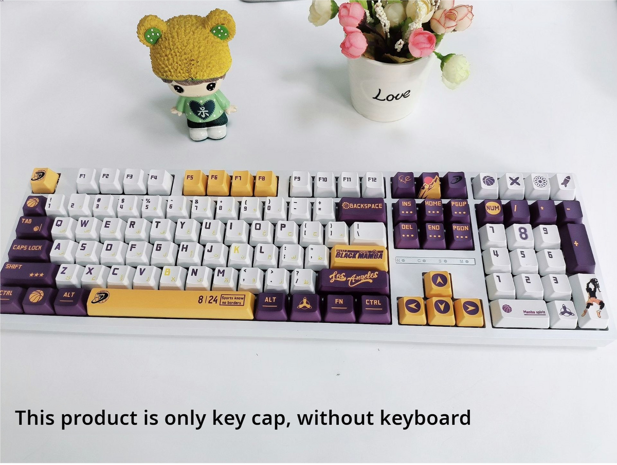 IOAOI  Purple-Gold Basketball 129-Keys OEM Profile PBT Keycap Sets