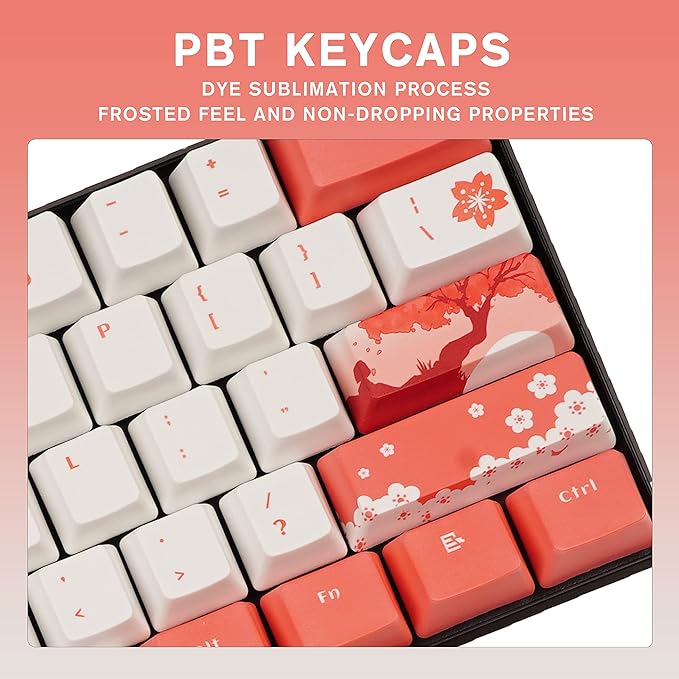 IOAOI  Sakura 104-Keys OEM Profile PBT Keycap Sets