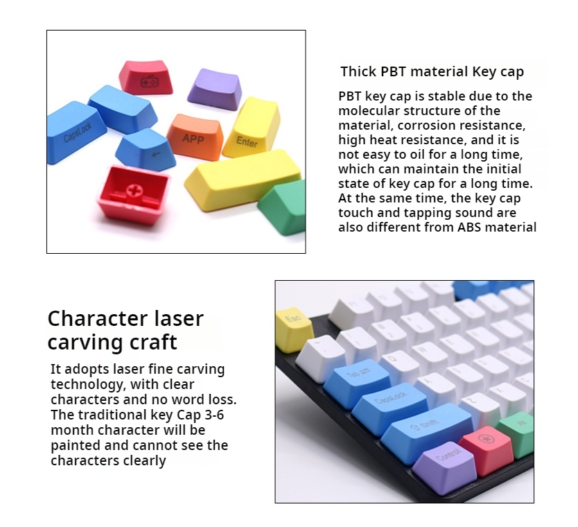 IOAOI  Chalk Cover 108-Keys OEM Profile PBT Keycap Sets