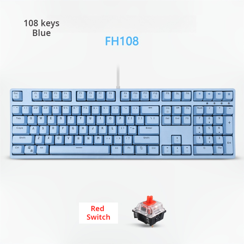 IOAOI K108 Blue RGB Wired Mechanical Keyboard