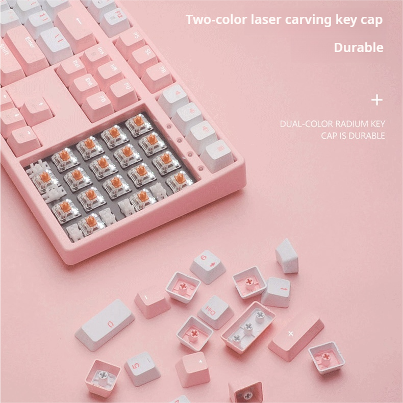 IOAOI K108 Pink-Sakura RGB Wired Mechanical Keyboard