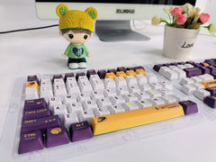 IOAOI สีม่วงทองบาสเกตบอล 129 คีย์ OEM บทนำ PBT Key Cap Set