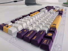 IOAOI фиолетового и золотого цвета, 129 ключей OEM-профиля, набор колпачков из PBT