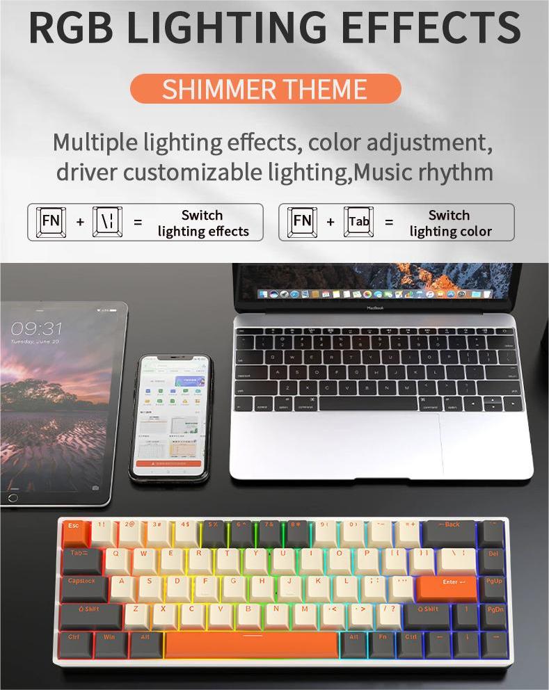IOAOI K68 Shimmer RGB Mechanical Keyboard