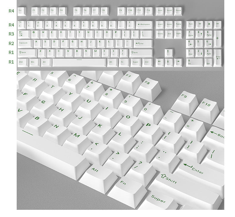 IOAOI  WHITE 126-Keys Cherry Profile PBT Keycap Sets
