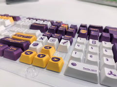IOAOI фиолетового и золотого цвета, 129 ключей OEM-профиля, набор колпачков из PBT