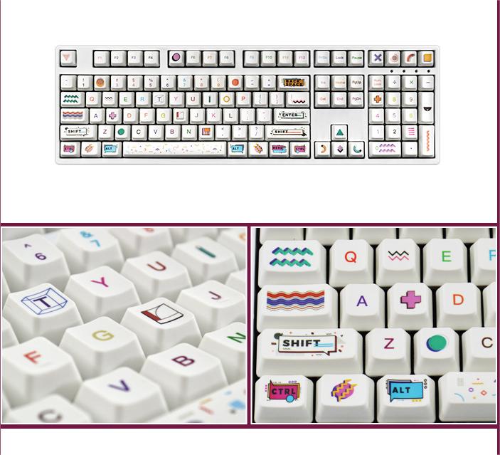 IOAOI  Memphis R2 104-Keys OEM Profile PBT Keycap Sets
