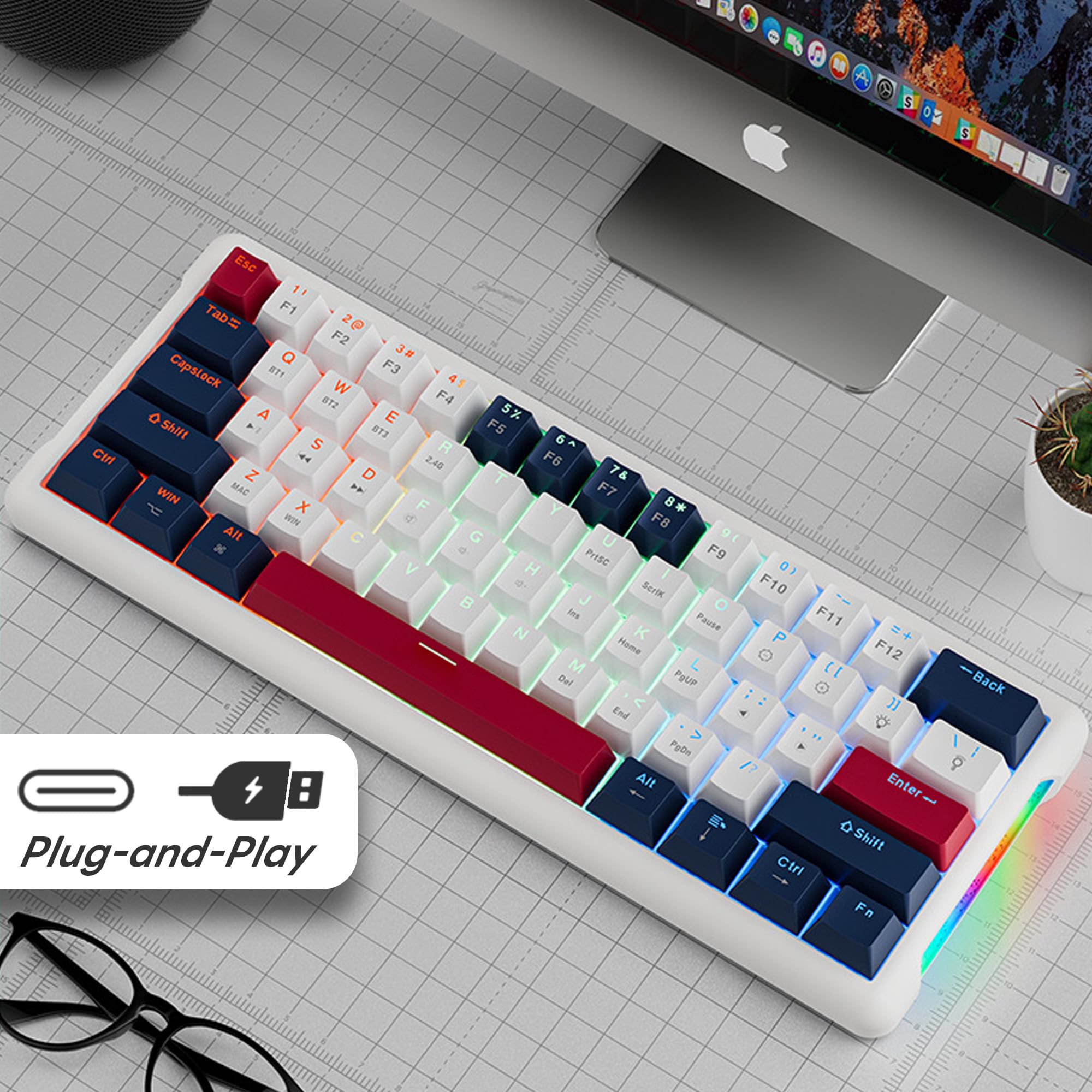 IOAOI  K61 Panda RGB Wired Mechanical Keyboard