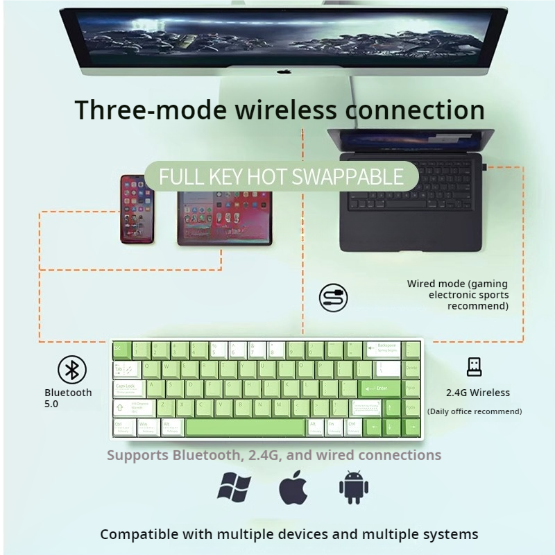 IOAOI K61 QINGHE RGB Wireless Mechanical Keyboard