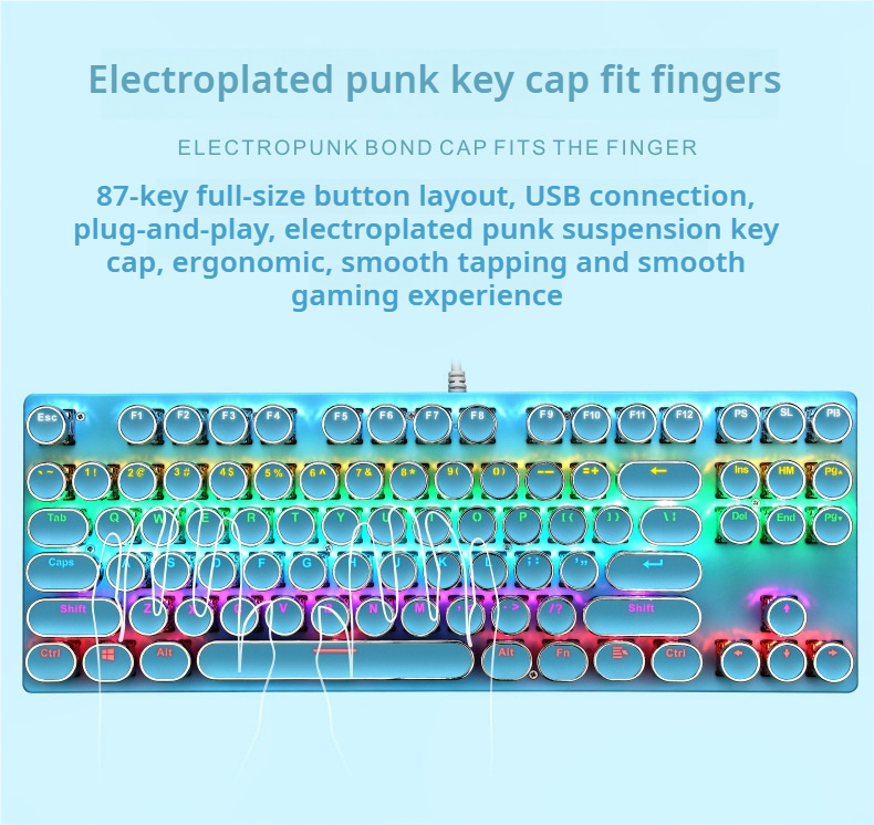 IOAOI  K87 Punk Wired  Mechanical Keyboard