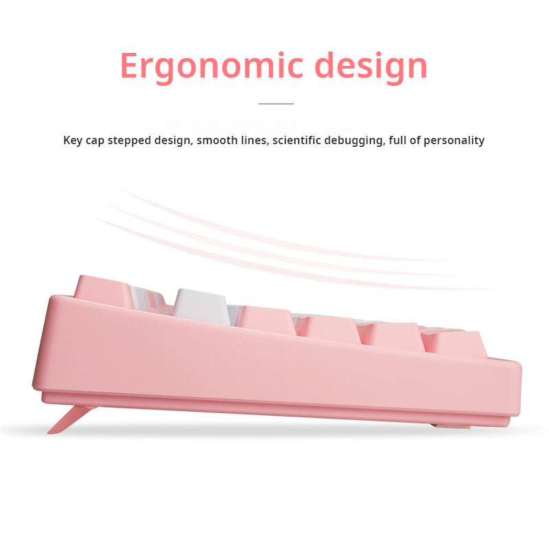IOAOI K108 Pink-Sakura RGB Wired Mechanical Keyboard
